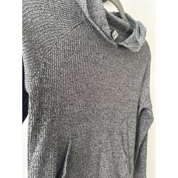 Athleta Girl Gray Ribbed Long Sleeve Hoodie Sweater Wrap Back M 8-10 Modal/Polye - Picture 2 of 6